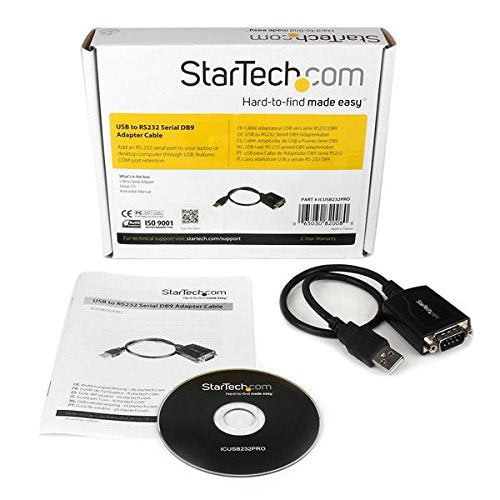 Startech.Com 1 Ft Usb To Rs232 Serial Db9 Adapter Cable With Com Retention